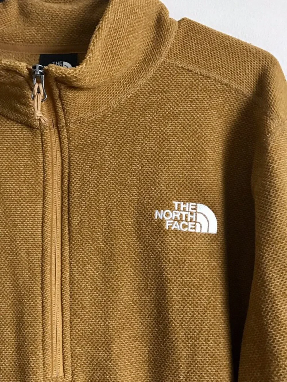 The North Face Sweater Brown Pullover 1/4‎ Zip Shirt Fleece Thin Mens Large